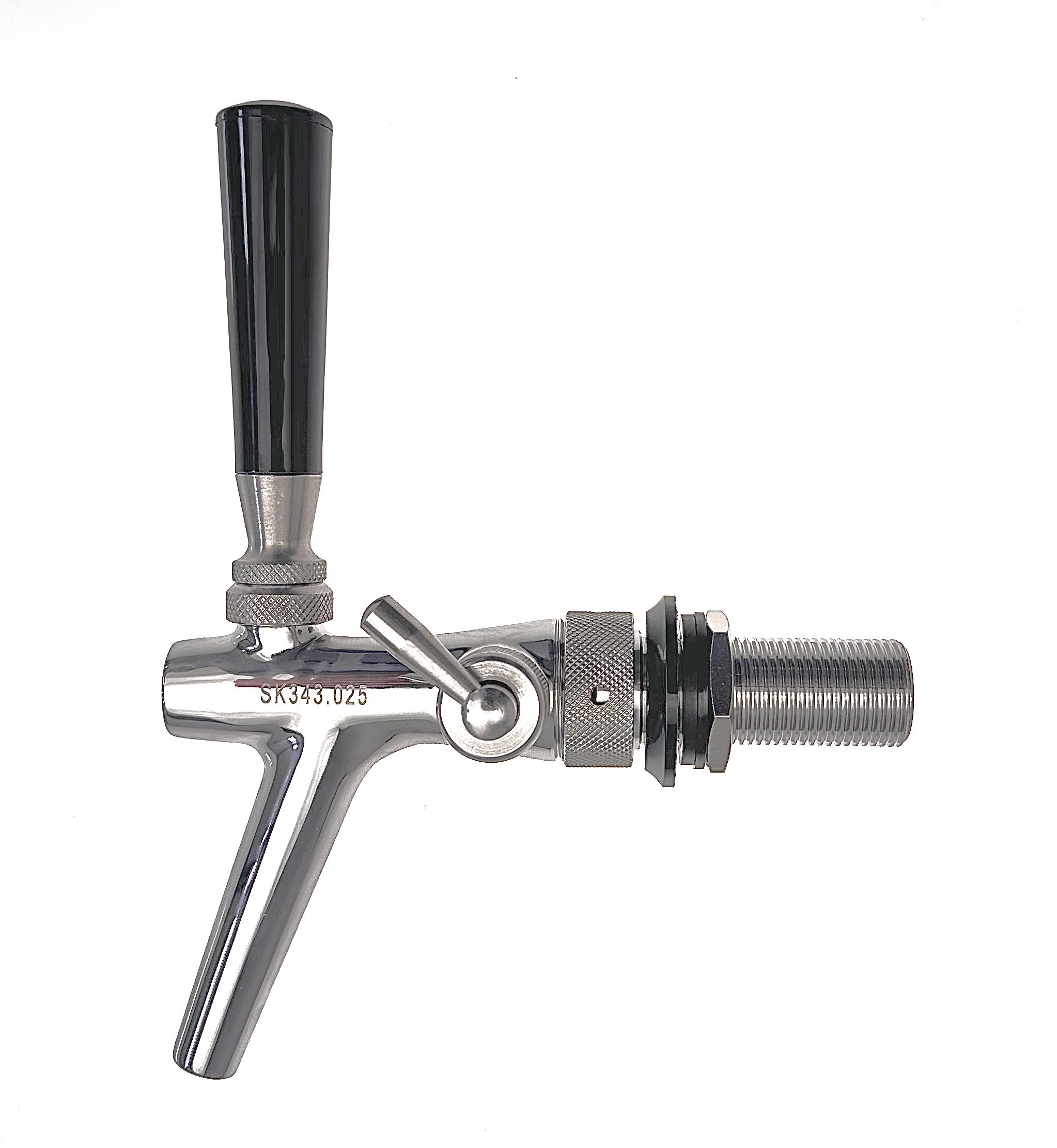 Robinet compensateur de débit de boissons P3500 en acier inoxydable, poli, embout fileté de 55 mm