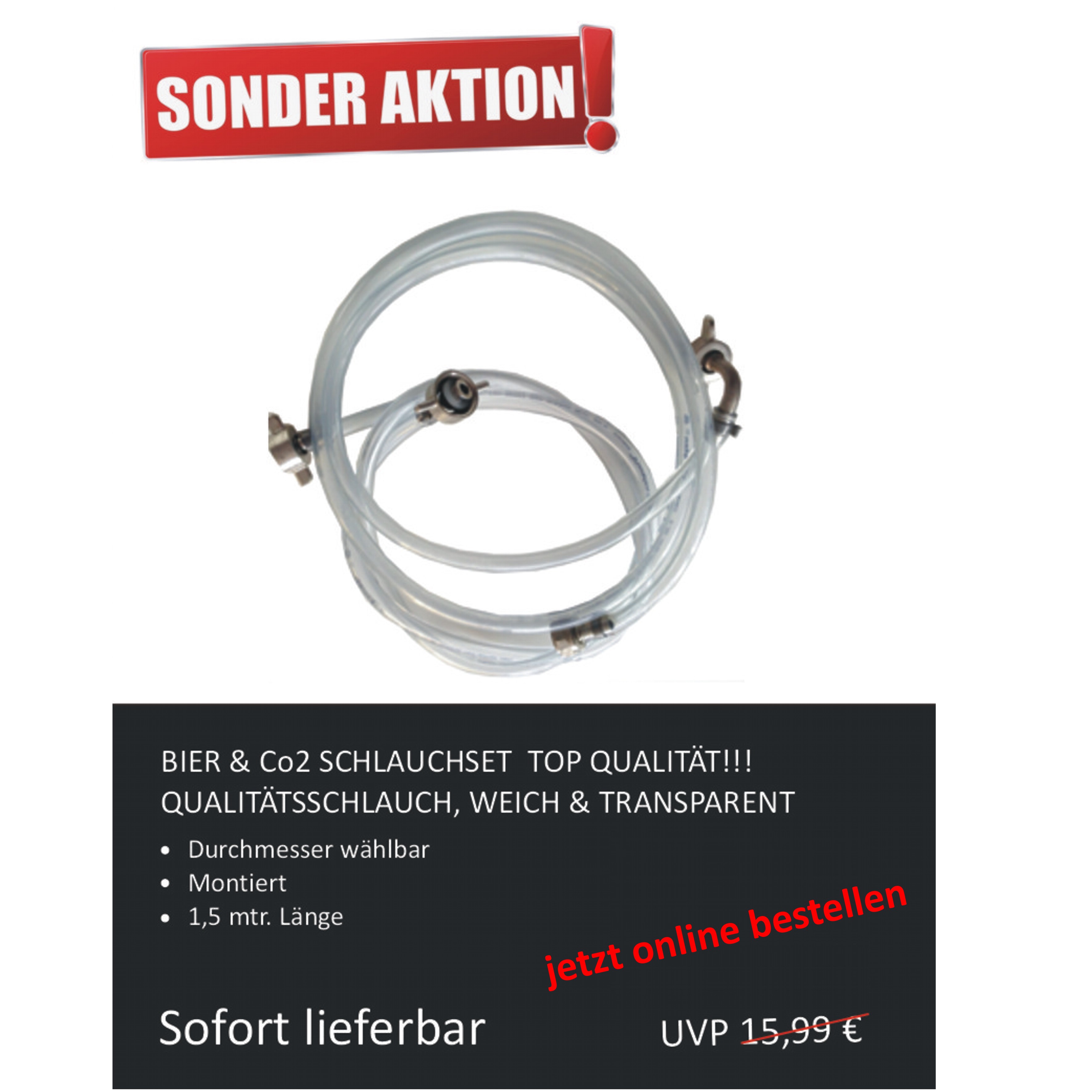 Bierleitung Co2 Leitung Set-SA06M-getraenkezapfanlagen.net Bierleitung Co2 Leitung Set-SA06M-Bierleitung, Bierleitung für Zapfanlagen,  Bierleitung 7 mm-getraenkezapfanlagen.net