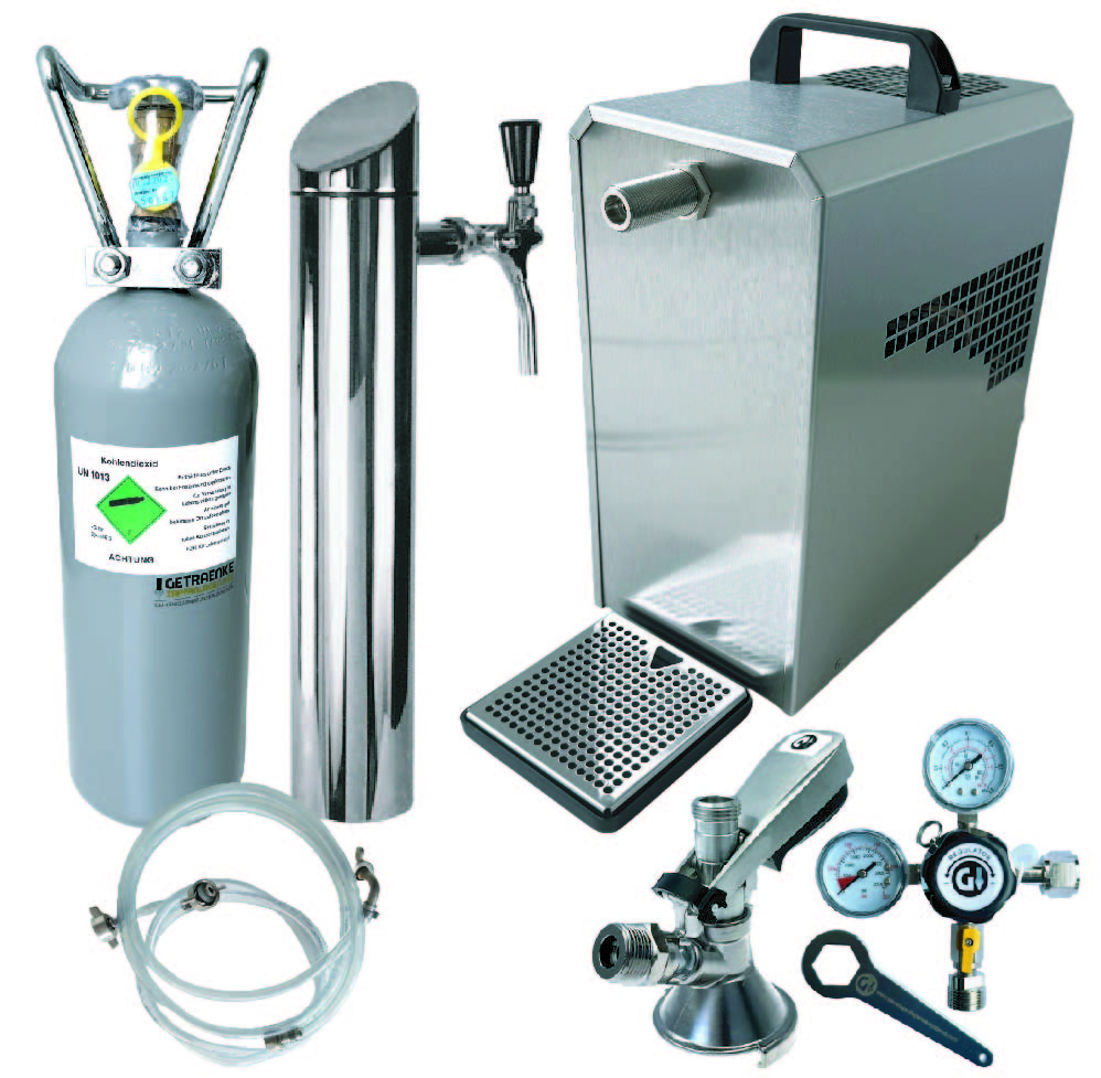 Set complet de pompe à bière sous évier avec colonne de débit 35 litres Set complet de pompe à bière sous évier avec colonne de débit 35 litres