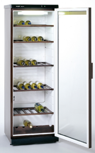 Réfrigérateur à porte vitrée CD350-Braun avec réfrigération statique
